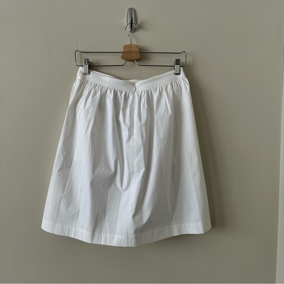 THEORY-WHITE Cotton Blend A-Line Skirt (Size:2) - Picture 3 of 9